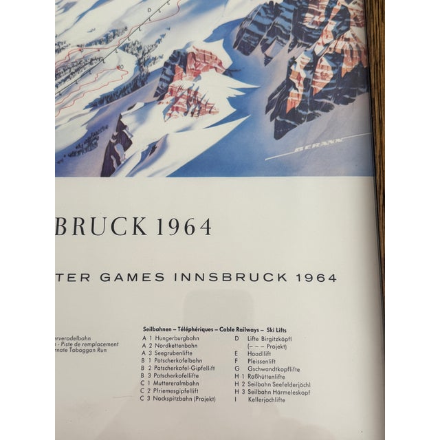 1964 Innsbruck Austria Winter Olympics Poster Heinrich Berann Panorama Map For Sale - Image 9 of 12