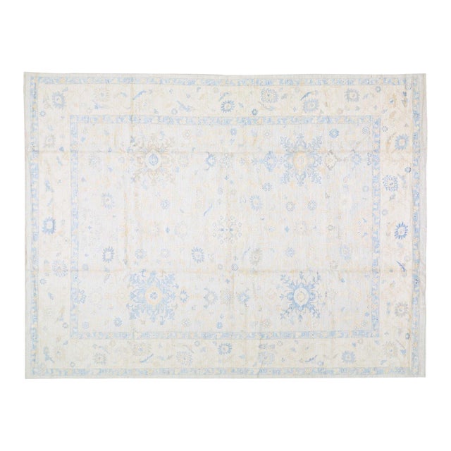 Contemporary Oushak Hand Knotted Wool Rug, 9'9"x13' For Sale