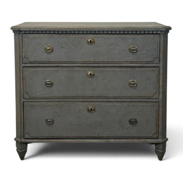 Gray Gustavian Style Chest of Drawers For Sale - Image 8 of 8