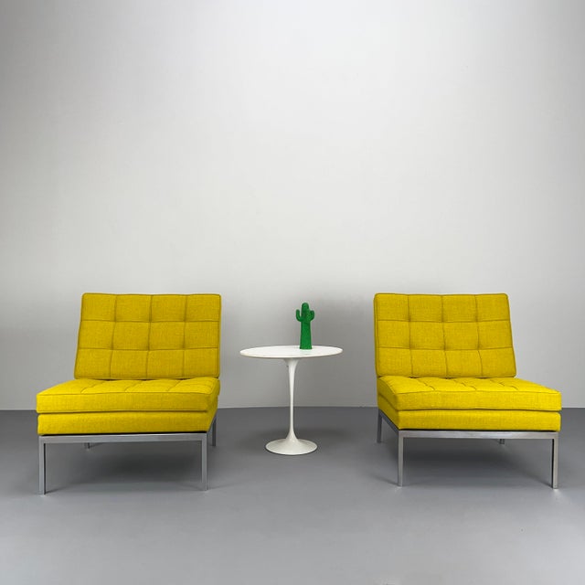 1960s Vintage Yellow Minimalist Lounge Chairs by Florence Knoll for Knoll International, 1960s, Set of 2 For Sale - Image 5 of 15