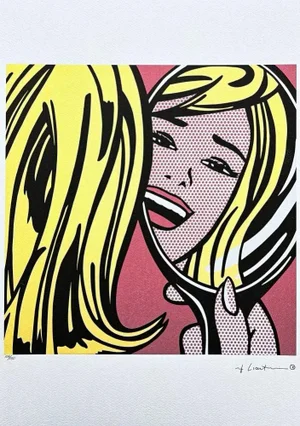 After Roy Lichtenstein, "Girl in Mirror", 1990s, Silk-Screen