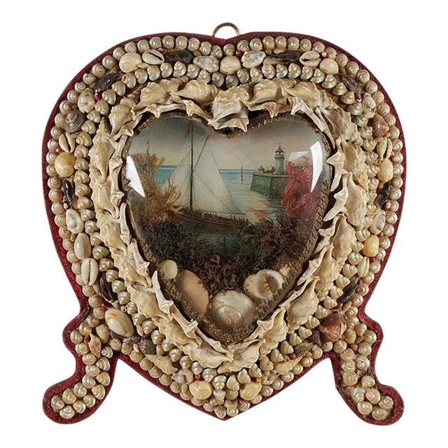 Antique British Colonial Heart Form Sailor Valentine For Sale