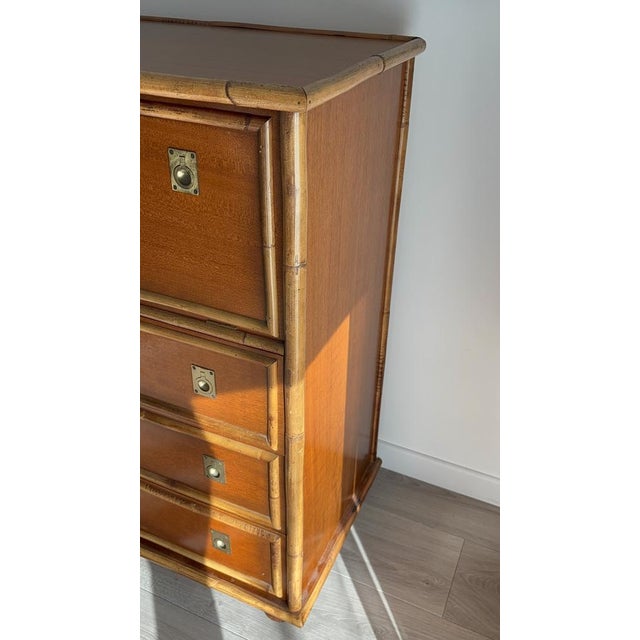 Dalvera Wooden and Bamboo Chest of Drawers, 1970 For Sale - Image 13 of 18