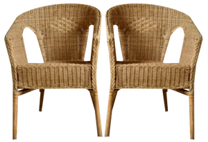 Set of Vintage French Rattan Armchairs