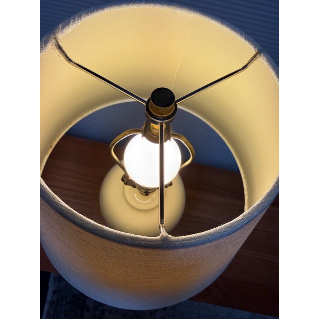 Ginger Jar Eggshell Ceramic Table Lamps, Pair For Sale - Image 11 of 12