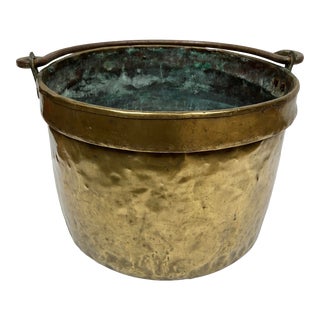 Vintage French Brass Cauldron/Planter For Sale