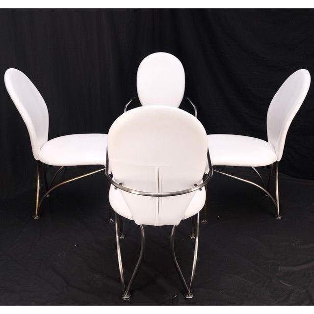 Set of 4 Mid-Century Modern Dining Chairs DIA White Upholstery MINT! For Sale - Image 6 of 17