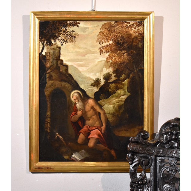 Circle of Jacopo Negretti / Palma Il Giovane, Saint Jerome Palma, 1620, Oil on Canvas, Framed For Sale - Image 15 of 17
