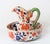 Imari Style Floral Jug and Basin with Serpent Handle For Sale - Image 4 of 4
