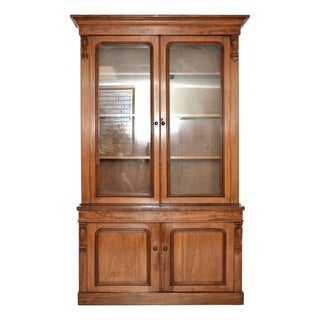 Antique Victorian Breakfront Bookcase, 1840s For Sale