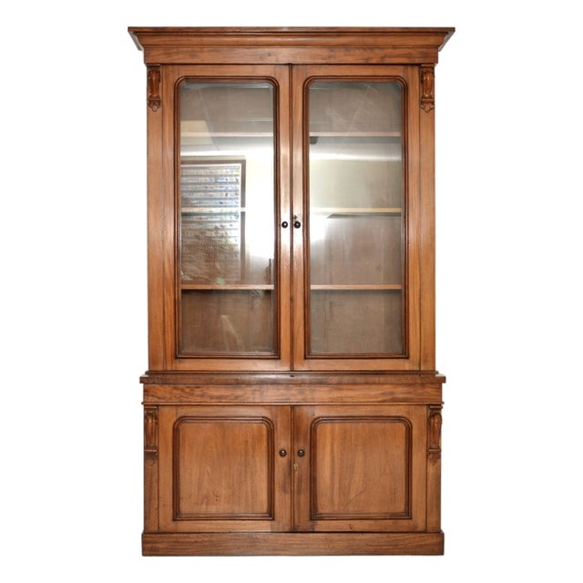 Antique Victorian Breakfront Bookcase, 1840s For Sale