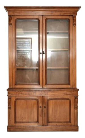 Antique Victorian Breakfront Bookcase, 1840s