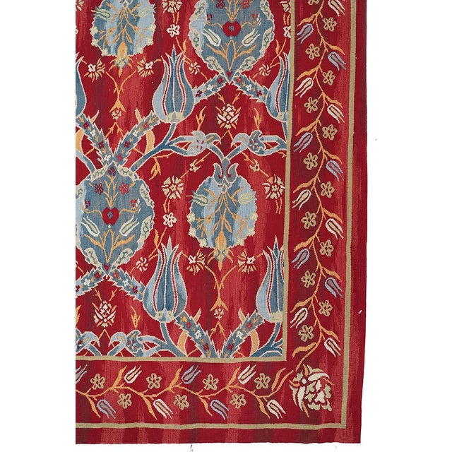 8'x10' Handwoven Kilim Rug | Flatweave Bessarabian Kilim | Floral Motif For Sale - Image 9 of 9