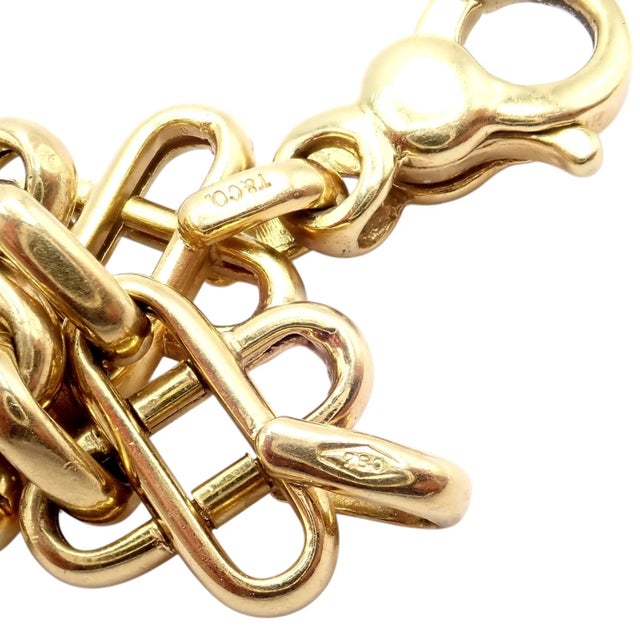 Contemporary Authentic Vintage Tiffany & Co. Yellow Gold Basket Weave Bracelet For Sale - Image 3 of 8