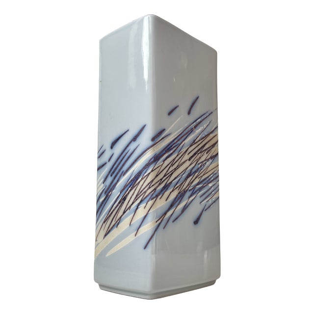 Vintage Abstract Porcelain Vase with Rush Grass by Ivan Weiss for Royal Copenhagen, 1970s For Sale