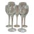 Vintage Handmade Etched Grapevine Tulip-Stem Wine Glasses – Set of 5 For Sale