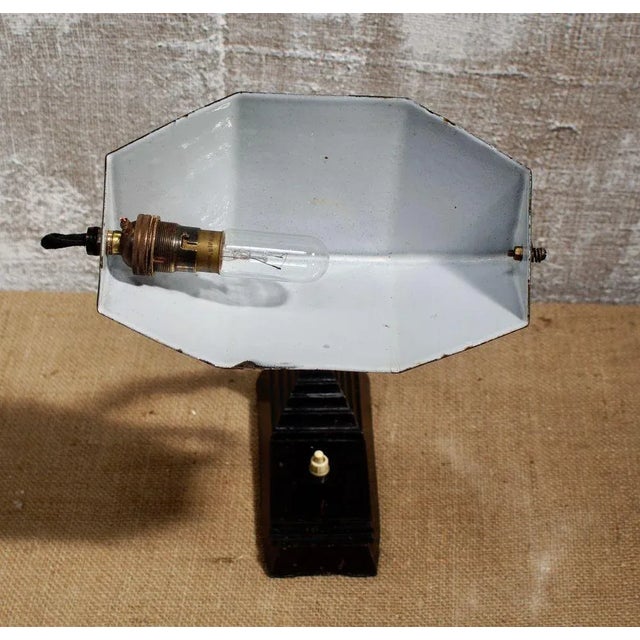 Art Deco French Enamel Table Lamp, 1930s For Sale - Image 6 of 8