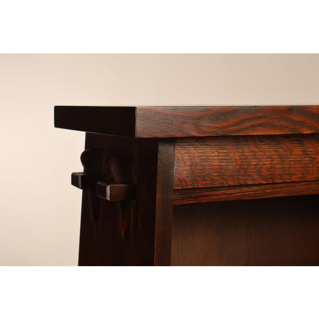 Stickley Mission Collection Oak Open Bookcase Shelf Cabinet For Sale - Image 10 of 18