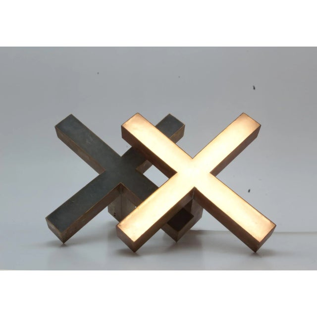 Not Yet Made - Made To Order Brass Cross II Light Sculpture from early light For Sale - Image 5 of 7