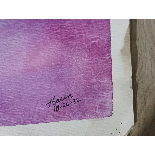 1982 Modernist Telephone Watercolor Painting For Sale - Image 4 of 8