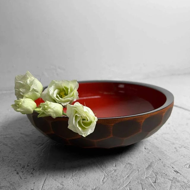 Mid-Century Shōwa Wooden Urushi Bowl, Japan, 1970s For Sale - Image 9 of 10