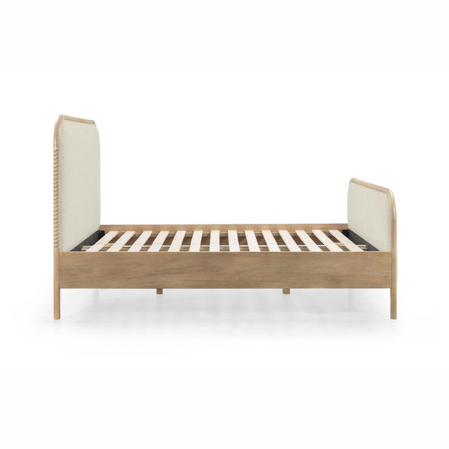 Wood Hatia Natural Basketweave King Panel Bed For Sale - Image 7 of 11