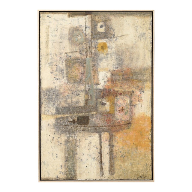 Mid-Century Abstract Color Field Still Life Entitled "Foyer" in Oil on Canvas Joe Caroff For Sale