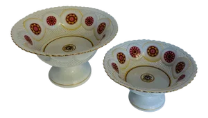 Late 20th Century Carlo Buffetti Italian Porcelain Lattice Bowls - a Pair