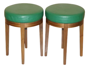 Rolex Boutique Watchmaker's Stools in Green Leather, Set of 2