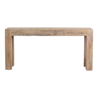 Washed Salvaged Beam Console Table For Sale
