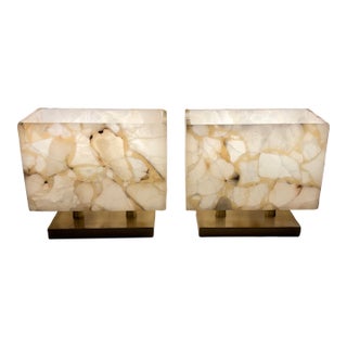 Simon Blake Ghost Axis Alabaster Table Lamps - Pair For Sale