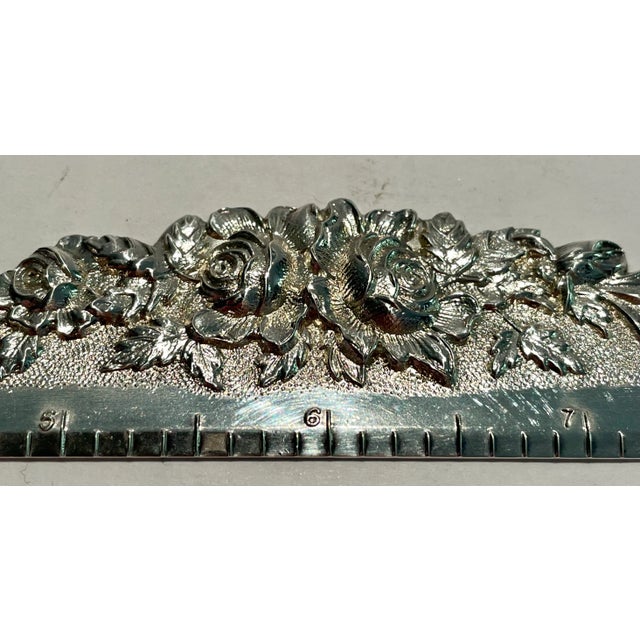 Full chased, and hand chased Sterling Silver 12 inch ruler in the "Repoussé" Pattern by S. Kirk and Sons. Vintage design...