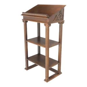 Art Nouveau Style Carved Oak Podium Stand Music Stand