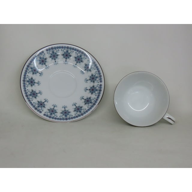 Noritake Nippon Toki Kaisha Japan Bone China Tea Cup and Saucer Set 4666b For Sale - Image 9 of 14
