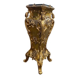 1990s Italian Baroque Gold Resin Pedestal - 1 Pc For Sale