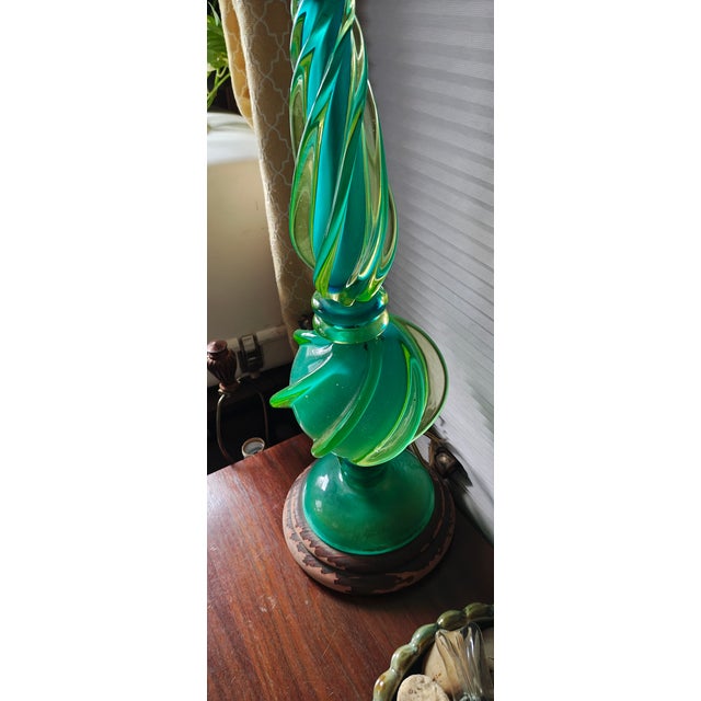 1960s Marbro SMCM Seguso Murano Glass Swirl Design Table Lamps For Sale In Sacramento - Image 6 of 12
