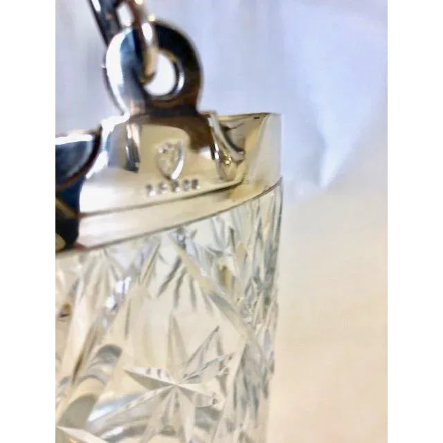 Antique Grinsell Cut Glass & Silver Ice Bucket, Made in England For Sale - Image 4 of 6