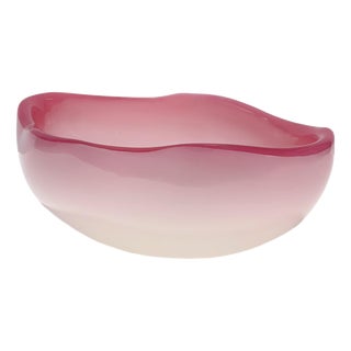 Large Murano Glass Bowl in Pink Alabastro from Archimede Seguso, Italy, 1960s For Sale