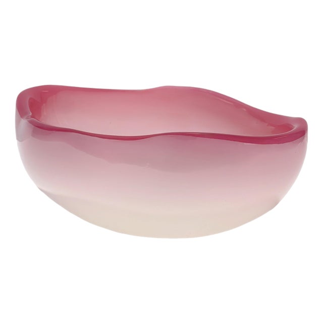 Large Murano Glass Bowl in Pink Alabastro from Archimede Seguso, Italy, 1960s For Sale