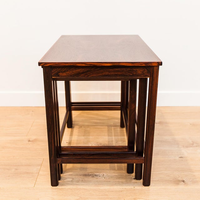 1970s Restored Danish Mid Century Modern Rosewood Nesting Tables For Sale - Image 9 of 12