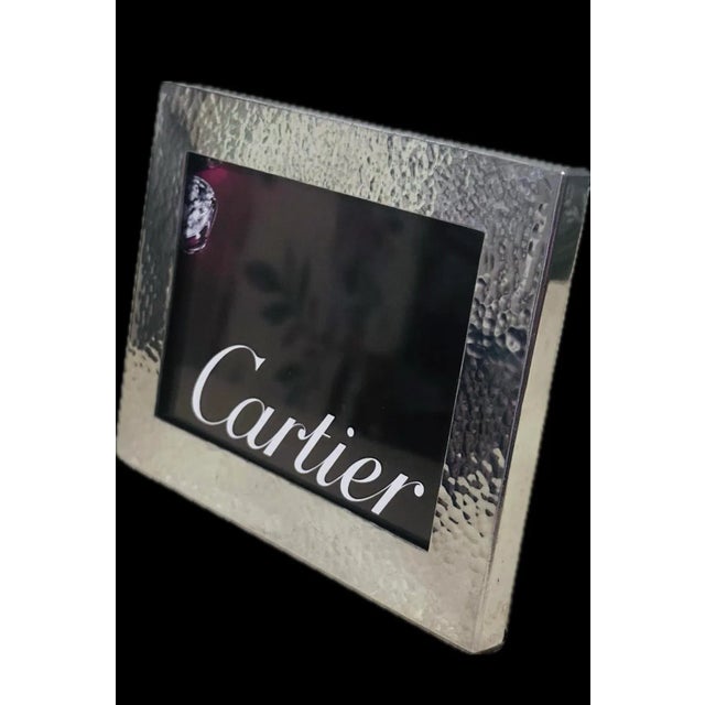 Silver Cartier Hammer Pewter Picture Frame For Sale - Image 8 of 9