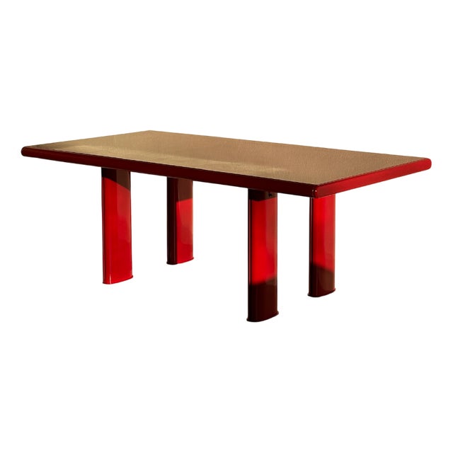 Vintage Lacquered Dining Table, 1980s For Sale