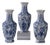 Garden of Blue Chinoiserie Hex Vases, Set of 3 For Sale