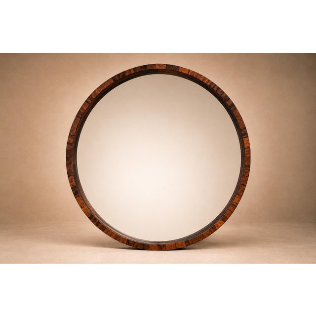Monumental Brazilian Modern Round Mirror in Rosewood, 1960s For Sale - Image 13 of 15