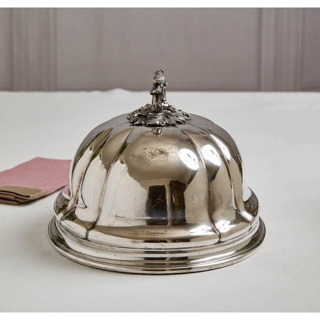 Victorian Antique English Sheffield Silver Plate Food Cover For Sale - Image 3 of 5