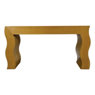 Vintage French Post Modern Console Table - Circa 1980s - Maple Entry Table For Sale