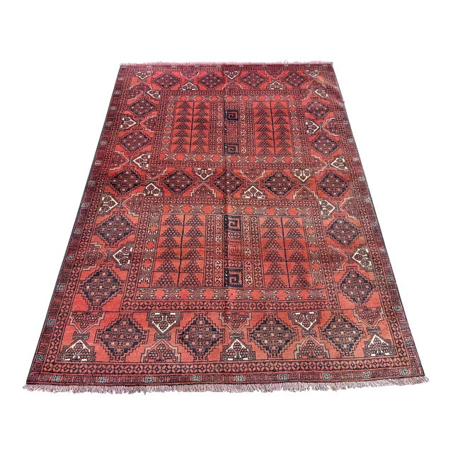 Rust Parda Hand-Knotted Wool Rug - 7'7" X 5'4" For Sale