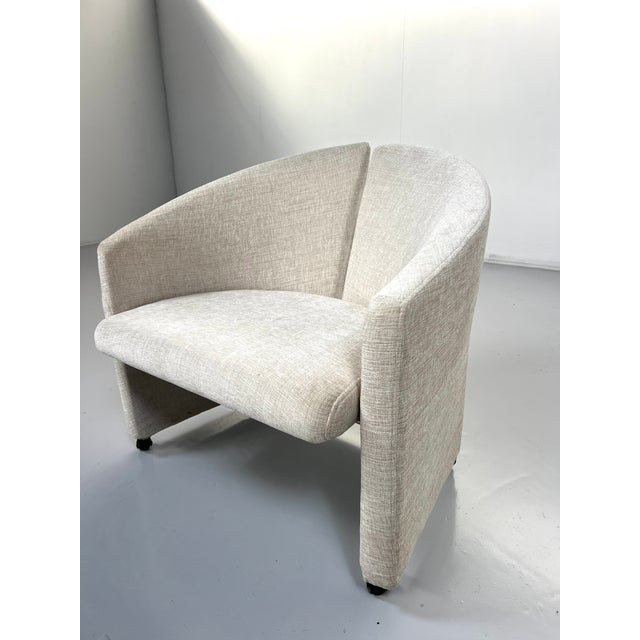 Textile Armchairs on Casters from Saporiti, Italy, 1970s, Set of 2 For Sale - Image 7 of 8