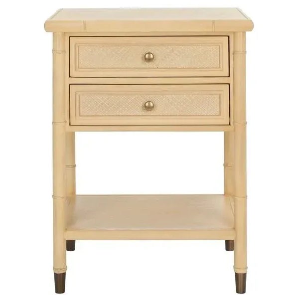 Ahab 2 Drawer 1 Shelf Accent Table - Light Blonde/Gold For Sale - Image 11 of 11