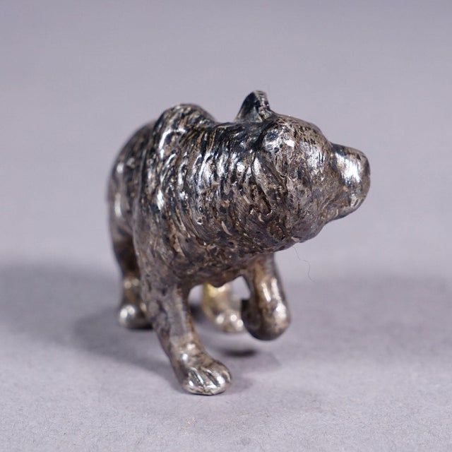 Folk Art Vintage Silverplated Cast of a Strolling Bear For Sale - Image 3 of 5